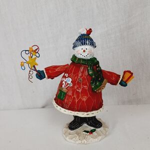 St Nicholas Square Motion Musical "Deck The Halls" Moving Snowman Figurine WORKS